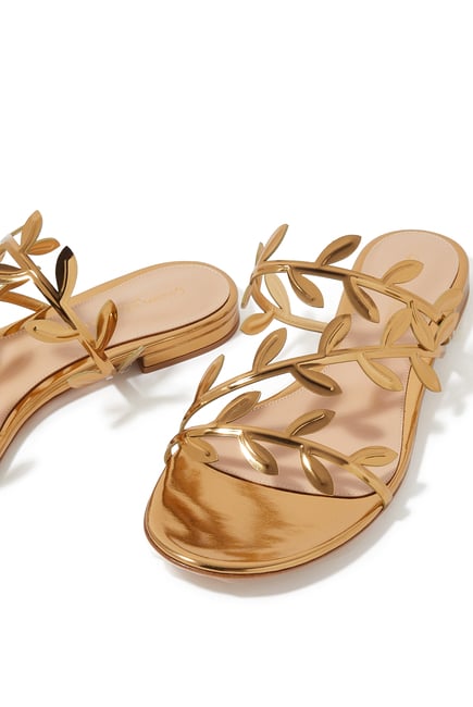 Flavia Met Leather Asymmetrical Sandals